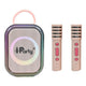 Pink Bluetooth Karaoke Speaker & 2 Wireless Microphones