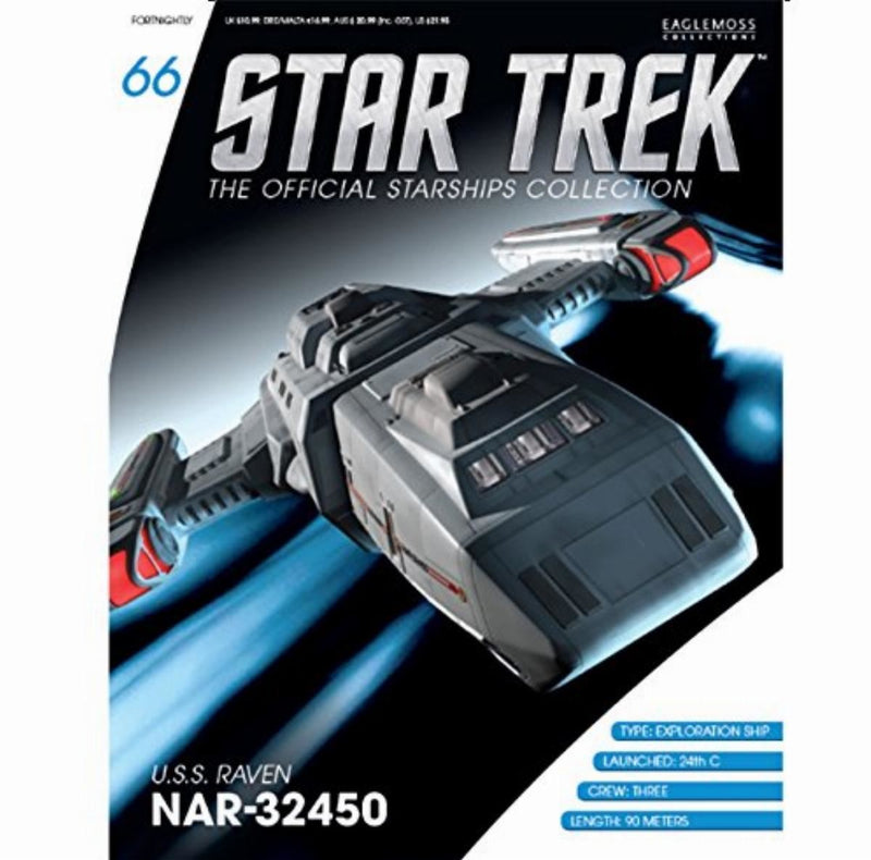 U.S.S Raven NAR-32450 Model Die Cast Ship STDC066 (Eaglemoss / Star Trek), in display