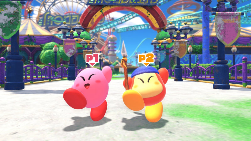 Kirby and the Forgotten Land Switch 2 Edition + Star-Crossed World - Nintendo Switch 2 side angle