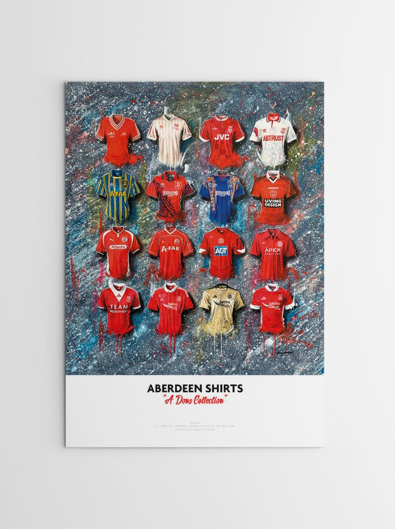 Aberdeen FC Shirts - A2 Signed Limited Edition Prints, alternate view
