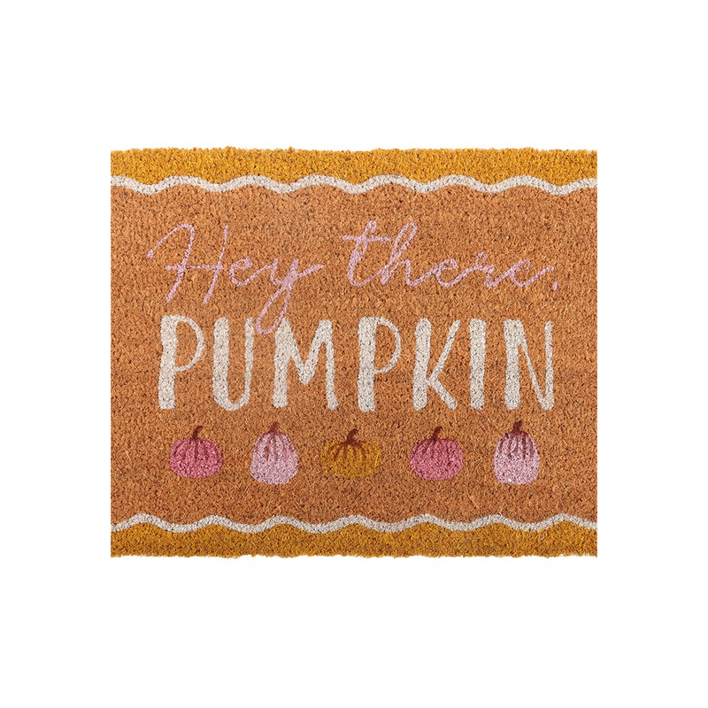 Natural Hey There Pumpkin Doormat