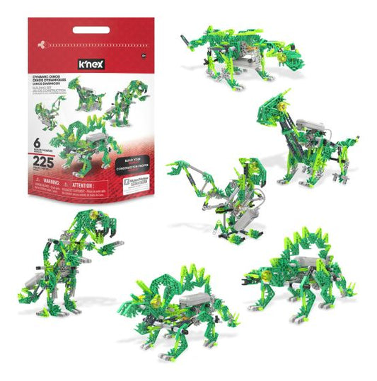 K'nex Dynamic Dino 225 Piece 6 Model Motor collectible from Abgee