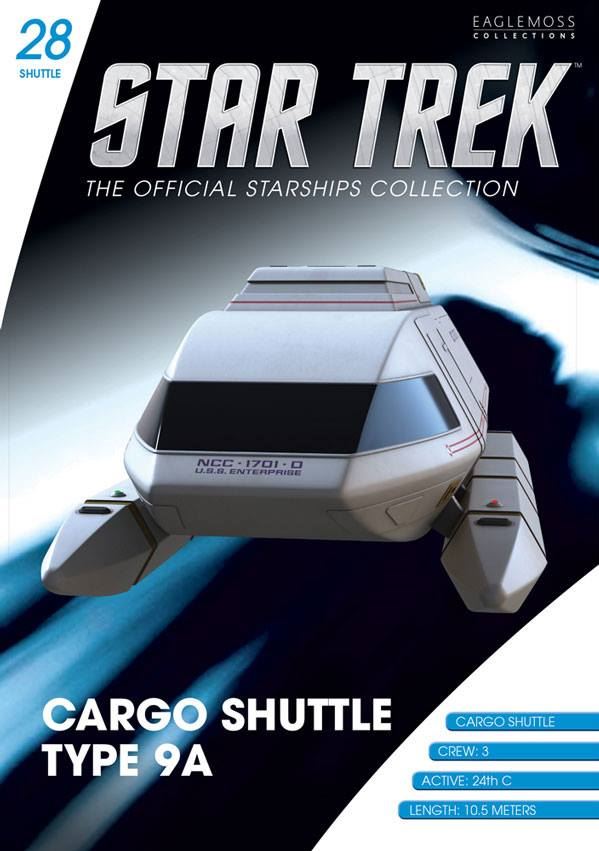 Cargo Shuttle Type 9A Shuttle Model Die Cast Shuttlecraft Ship (Eaglemoss / Star Trek), side angle