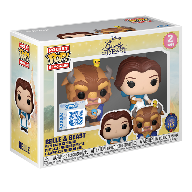 Pop! Keychain - Beauty & The Beast S5 - Belle & Beast 2-Pack (Case of 12)