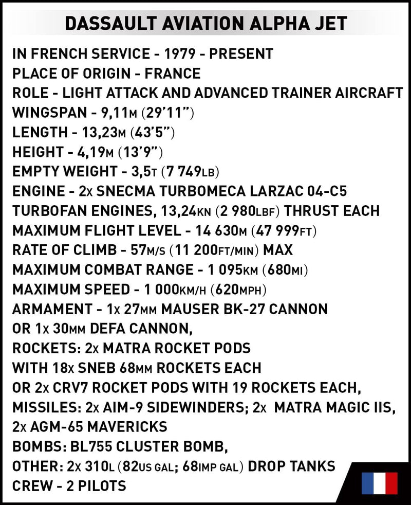 Cobi Armed Forces ALPHA JET FRENCH AIR FORCE (364 Pieces) - Image 7