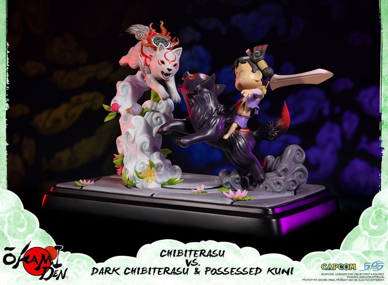 First4Figures Okamiden (Chibiterasu VS Dark Chibiterasu & Possessed Kuni) RESIN Statue Figure - Image 3