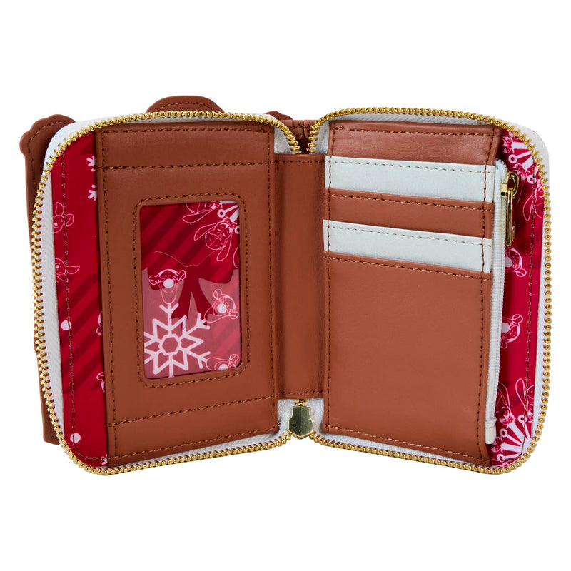 Loungefly Disney Winnie the Pooh Holiday Scene Pooh and Friends Zip Around Wallet
