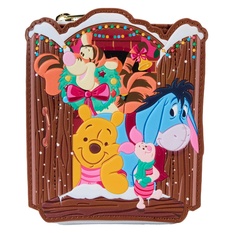 Loungefly Disney Winnie the Pooh Holiday Scene Pooh and Friends Zip Around Wallet