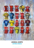 Arsenal Shirts 2024 - A2 Signed Limited Edition Prints, side angle