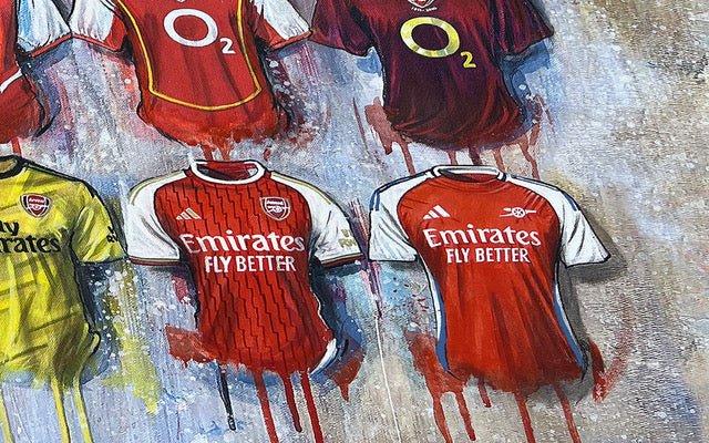 Arsenal Shirts 2024 - A2 Signed Limited Edition Prints collectible from Arsenal FC Terry Kneeshaw Art