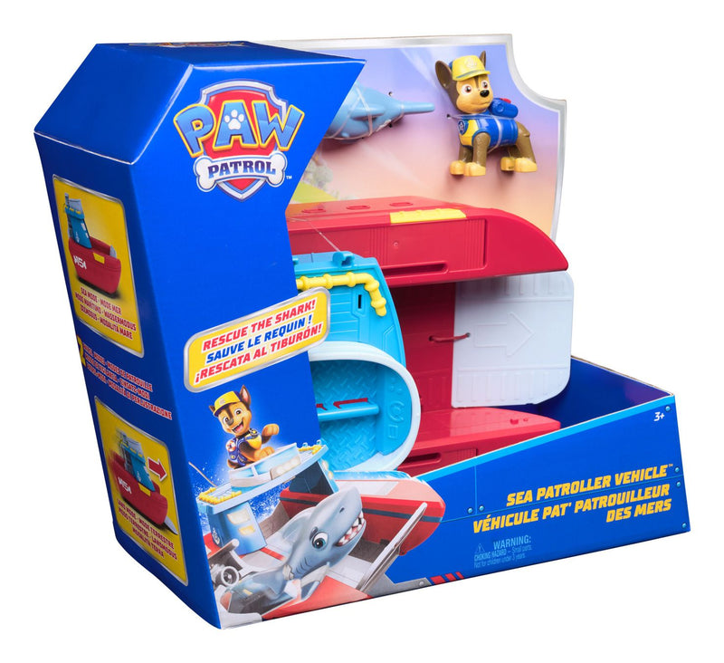 PAW Patrol Sea Patroller Vehicle with Chase and Shark Figure - Image