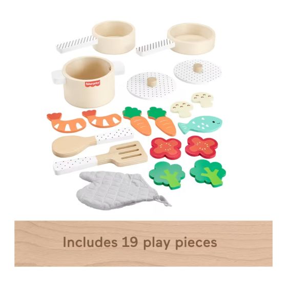Fisher Price Wooden Pots & Pans Set