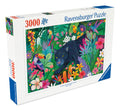 Panther In Flower Jungle 3000 Piece Jigsaw Puzzle