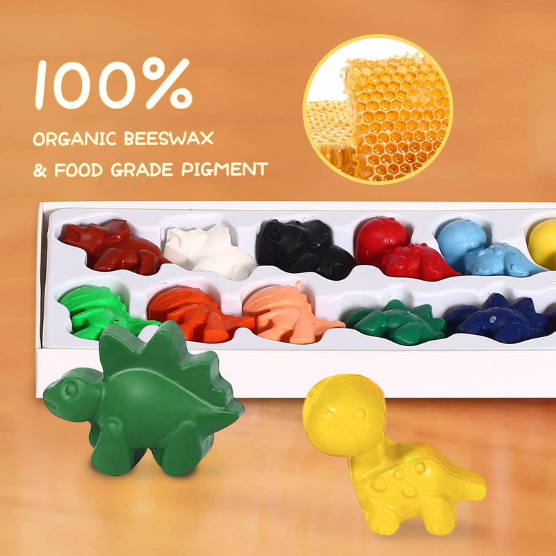 Colour Dinosaurs 12 Colours Beeswax Crayon - Image