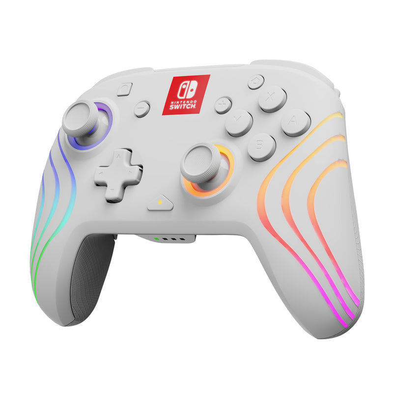 PDP Afterglow Wave Wireless Controller White for Nintendo Switch close up detail