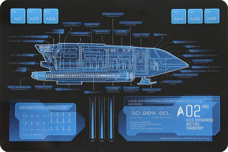 U.S.S. Enterprise Moore-Type Passenger Shuttle Model Diecast Shuttlecraft Ship (Eaglemoss / Star Trek), close-up detail