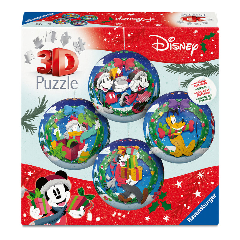 Disney Christmas Baubles 4x 54 Piece 3D Puzzles