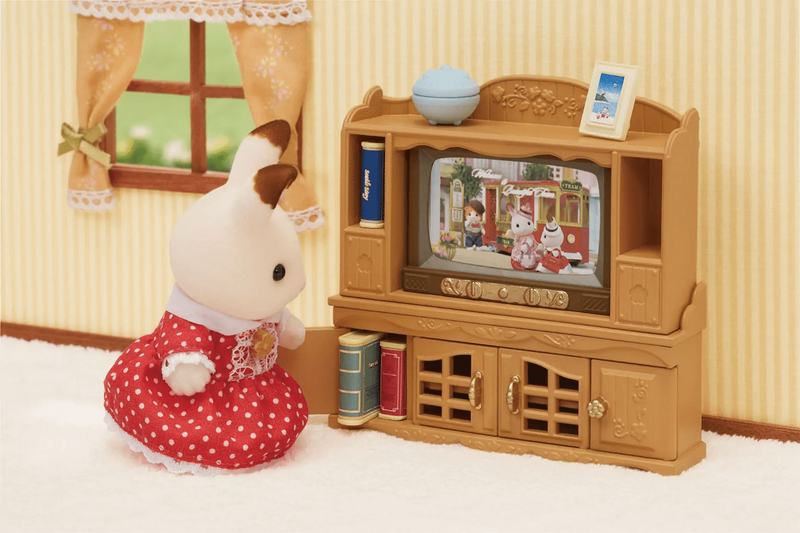 Sylvanian Families Comfy Living Room Set Furniture Playset for Ages 3+, packaging shot