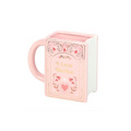 I Love Books Pink Book Shaped Mug