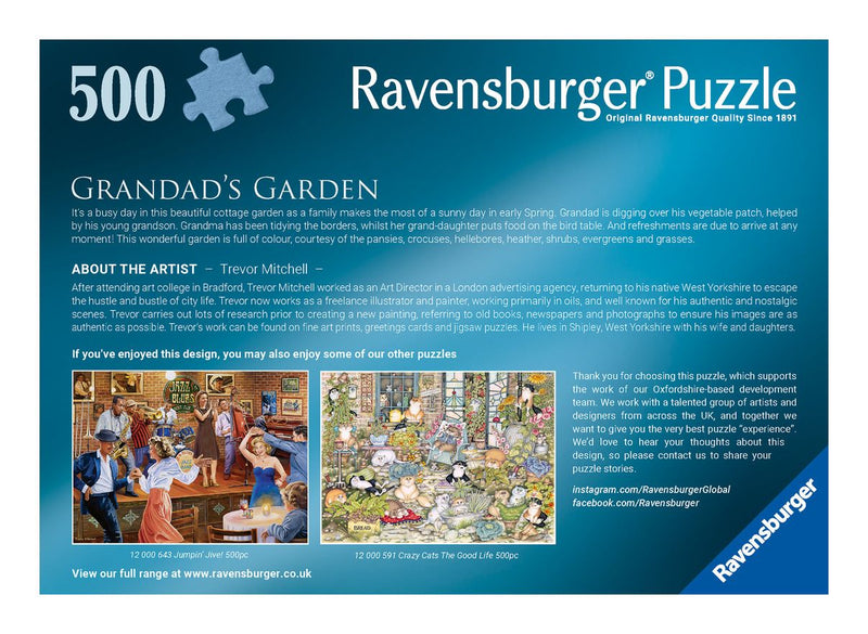 Grandad's Garden 500 Piece Jigsaw Puzzle, alternate view