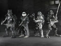 NECA TMNT Universal Monsters Black and White Turtles Action Figures 4 Pack, rear view