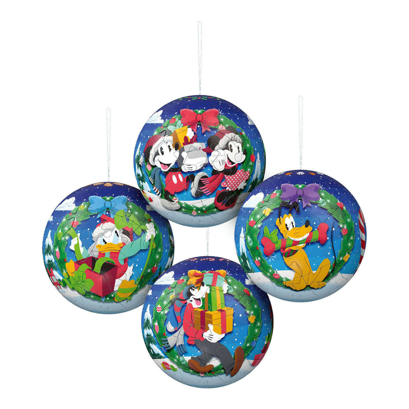Disney Christmas Baubles 3D Puzzle, 4x54pc