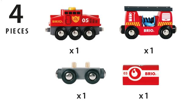 Brio Rescue Fire Fighting Train - Image