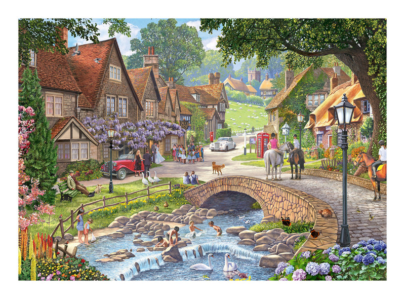 Leisure Days No 13, By The Stream 1000 Piece Jigsaw Puzzle