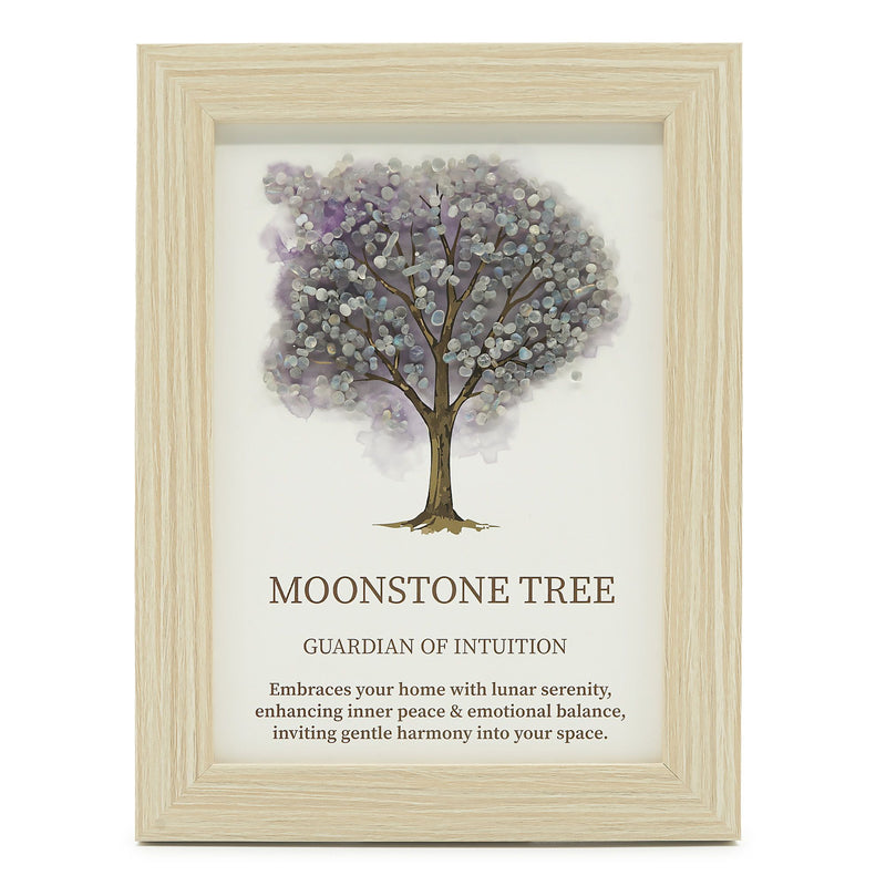 Gemstone Picture - Tree of Life - Moonstone  (20x14.7x1cm), side angle