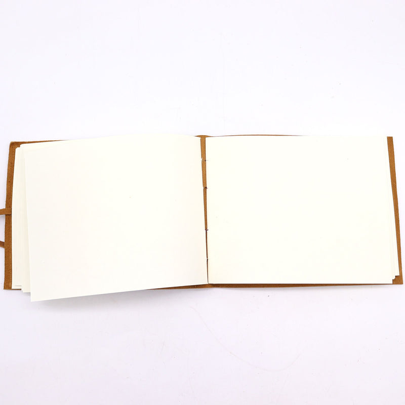 Leather Sketchbook Golden Tree - 144 pages -  18x23cm, side angle