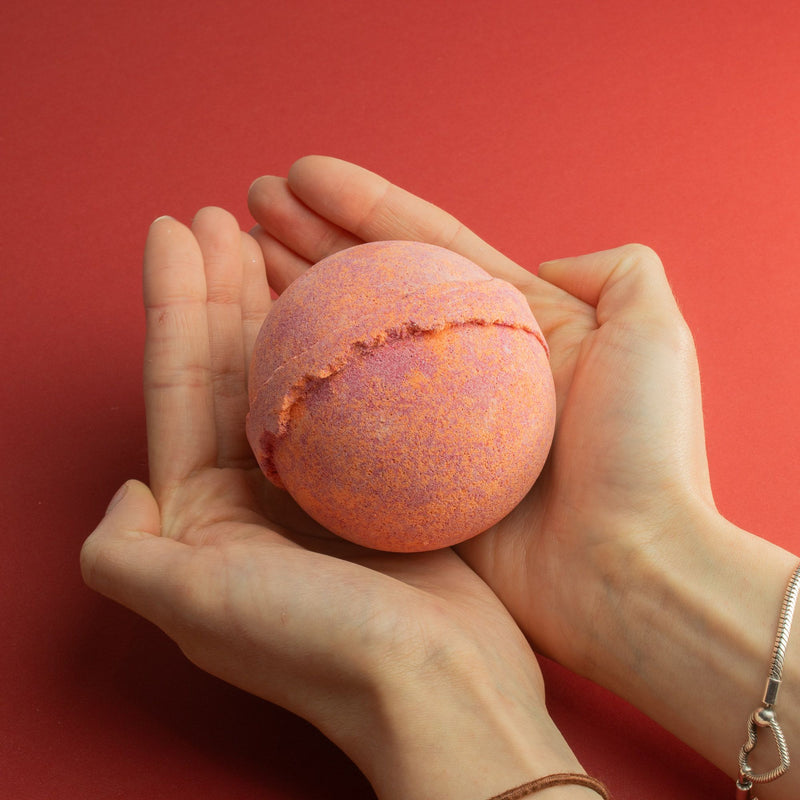 Elemental Crystal Bath Bomb - Fire, side angle