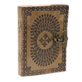 Leather Blue Mandala Notebook (7x5"), close-up detail