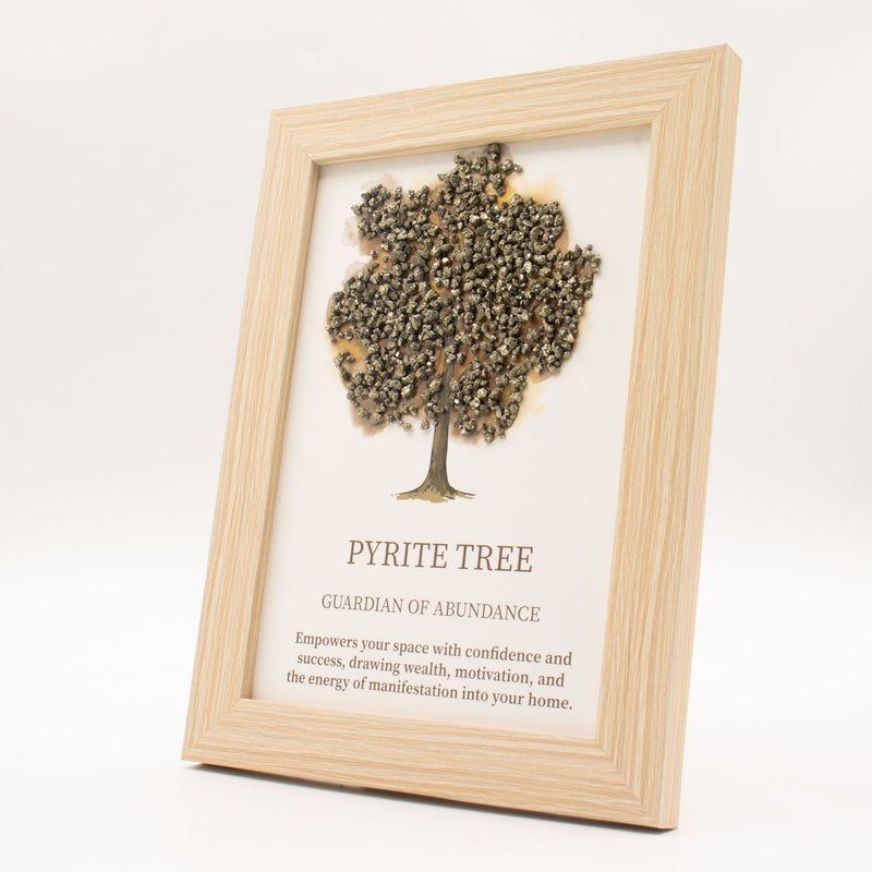Gemstone Picture - Tree of Life - Pyrite (20x14.7x1cm), side angle