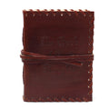 Leather Book of Thoughts with Wrap Notebook (6x4"), size reference