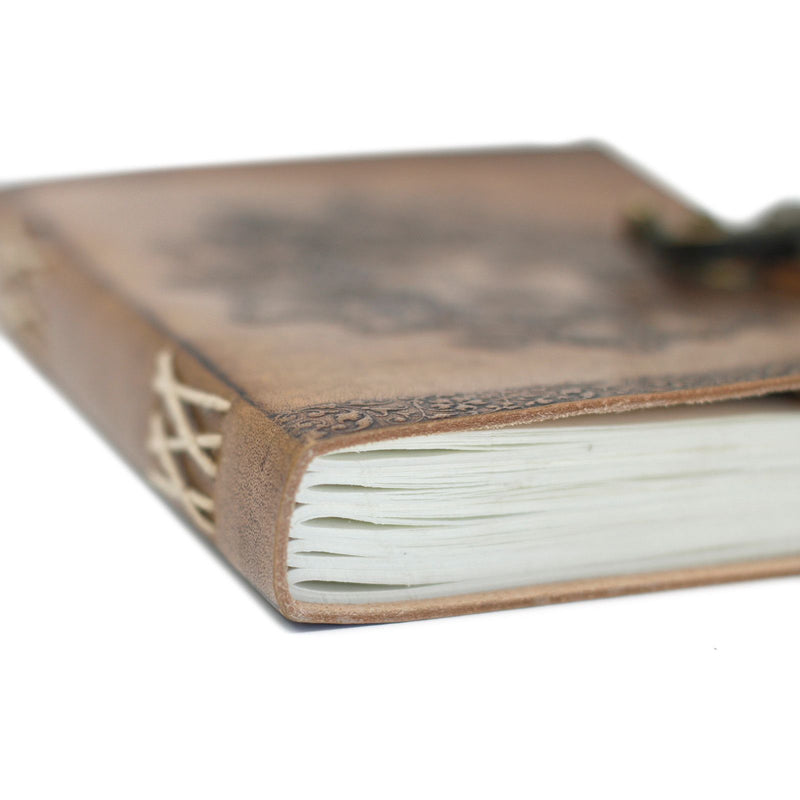 Leather Greenman Notebook (6x8"), rear view