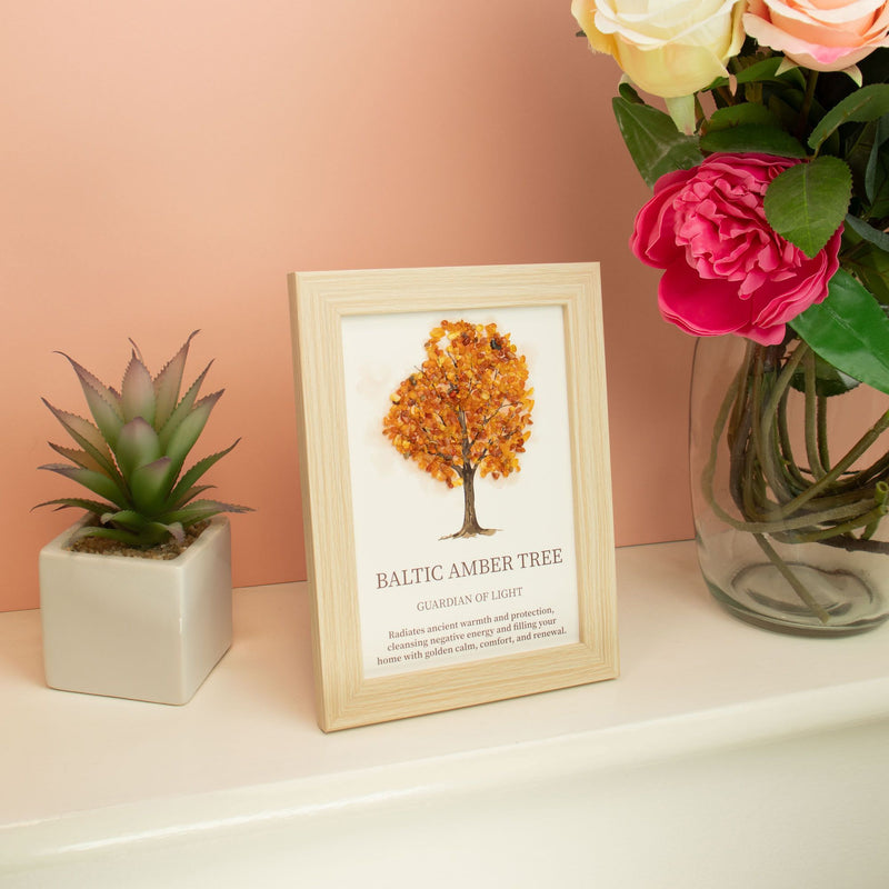 Gemstone Picture - Tree of Life - Baltic Amber (20x14.7x1cm), alternate view