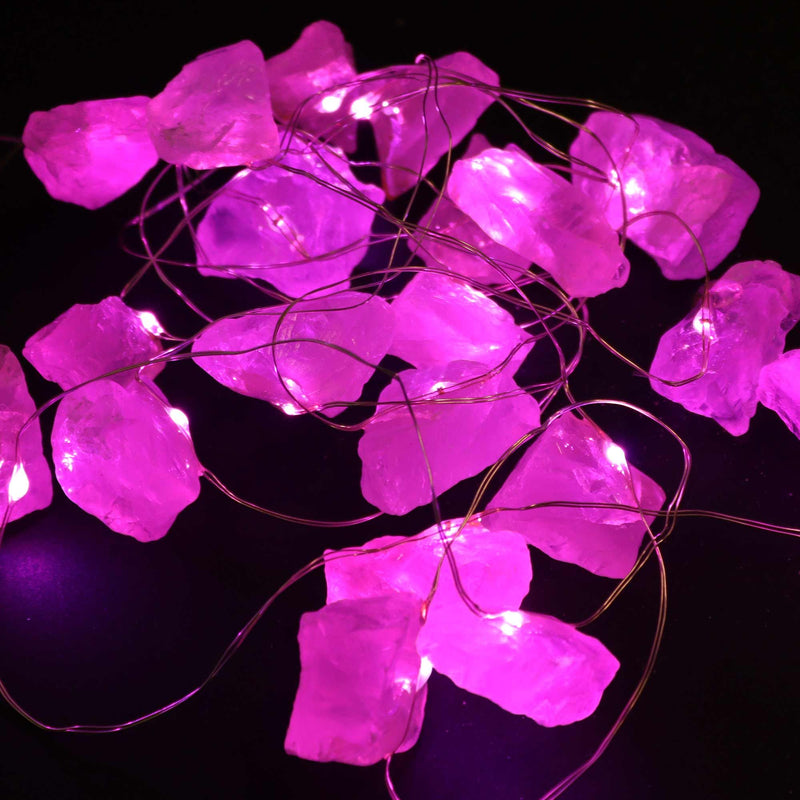 Gemstone Enchantment Lights - Rose Quartz, side angle