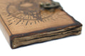 Leather Pentagon & Skull with Burns Detail Notebook (7x5"), side angle