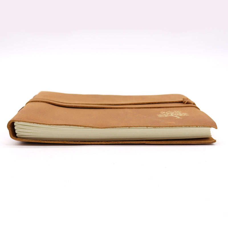 Leather Sketchbook Golden Tree - 144 pages -  18x23cm, rear view