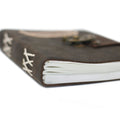 Leather Black Confessions with Lock Notebook (7x5"), side angle