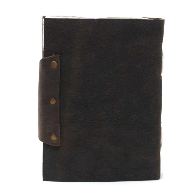 Leather Black Confessions with Lock Notebook (7x5"), rear view