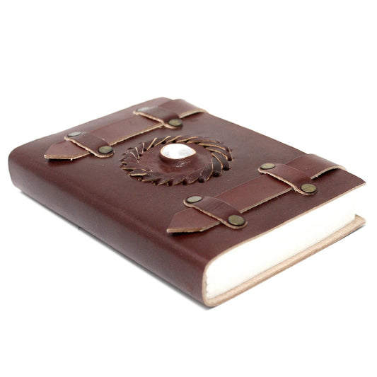 Leather Moonstone with Belts Notebook (6x4"), alternate view