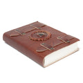 Leather Tigereye with Belts Notebook (6x4"), side angle