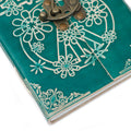 Leather Green Peace with Lock Notebook (7x5"), product detail