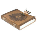 Leather Greenman Notebook (6x8"), close-up detail