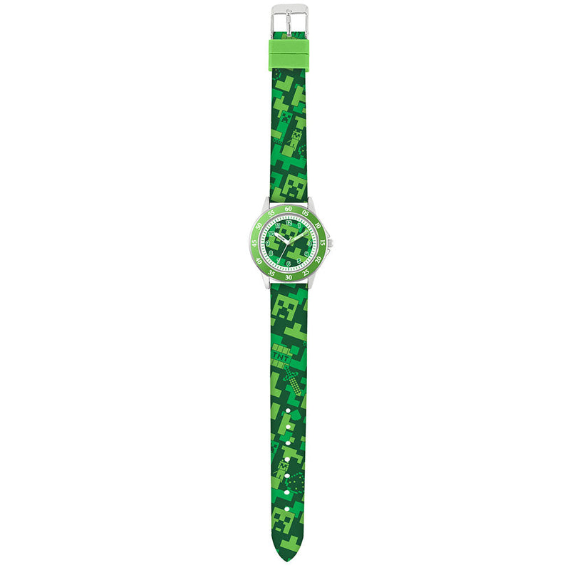 Peers Hardy Minecraft Creeper Green Printed Strap Quartz Watch - Image 2