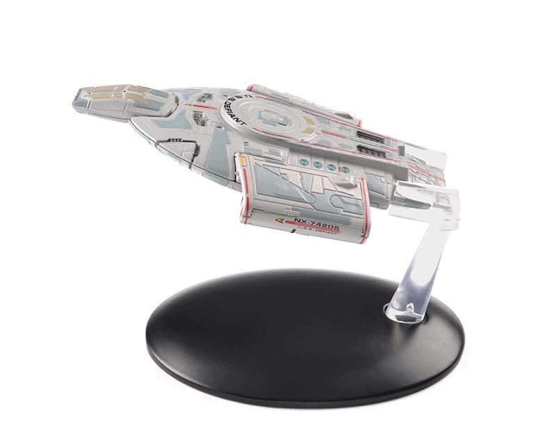 U.S.S. Defiant NX-74205 (Defiant-class) Diecast Model Ship (Eaglemoss / Star Trek), rear view