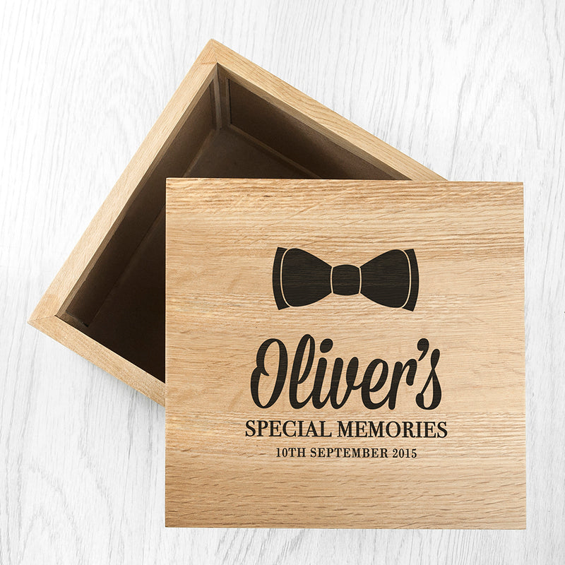 Personalised Baby's Special Memories Oak Photo Keepsake Box