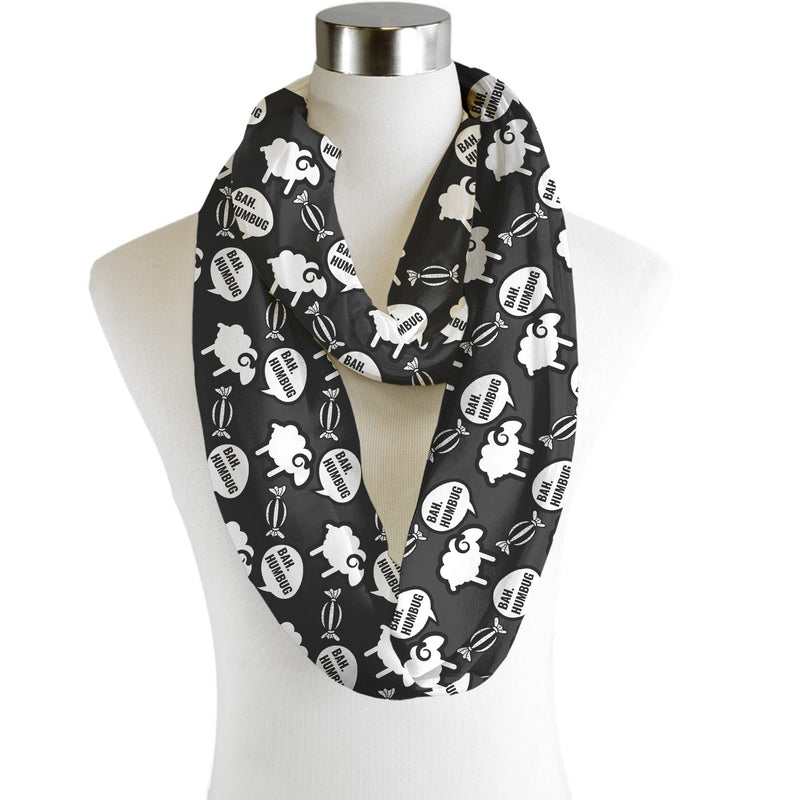 Christmas Bah Humbug - Scarf - Infinity - Chiffon collectible from https://britishmade.gifts/
