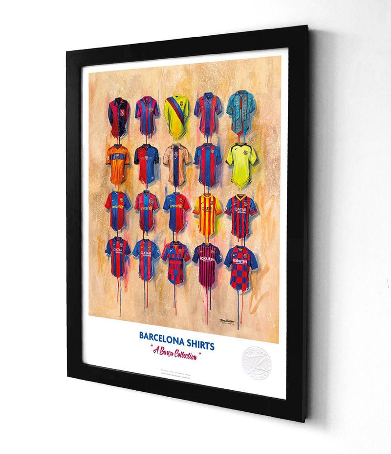 Barcelona Shirts A3 collectible from Terry Kneeshaw Art